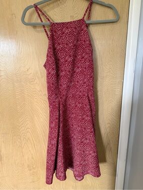 Hollister Pink Geo Print Mini Dress with Thin Straps
